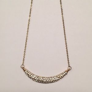Gold toned necklace with rhinestones